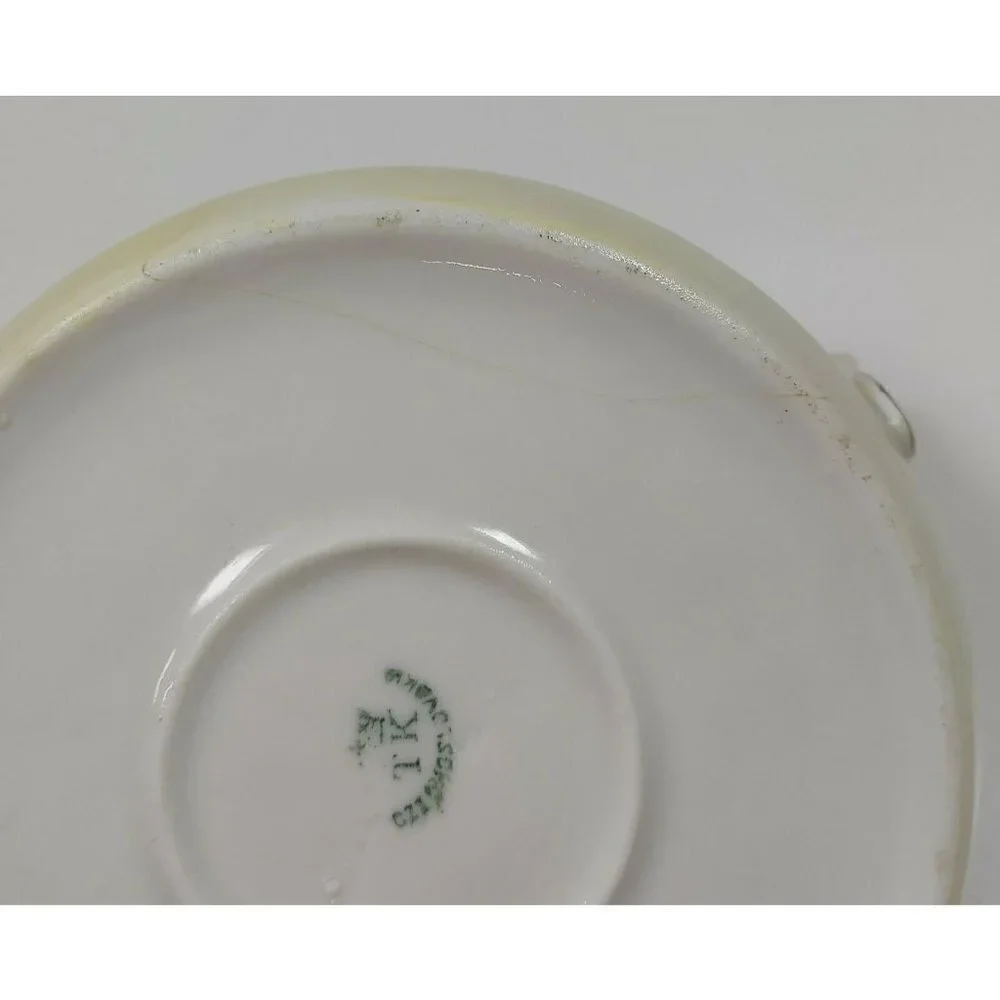 Vintage TK Thun Orange Flowers Porcelain Gold Rim Czechoslovakia Creamer